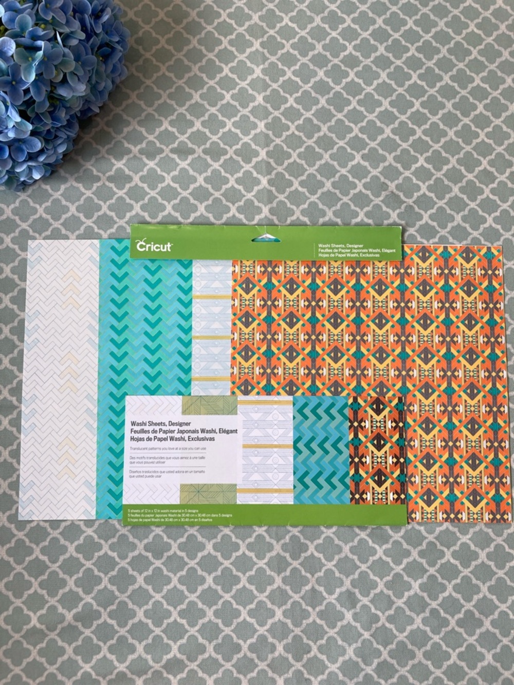 Cricut Washi Sheets Aztec Geo Prints 12X12 4 Sheets